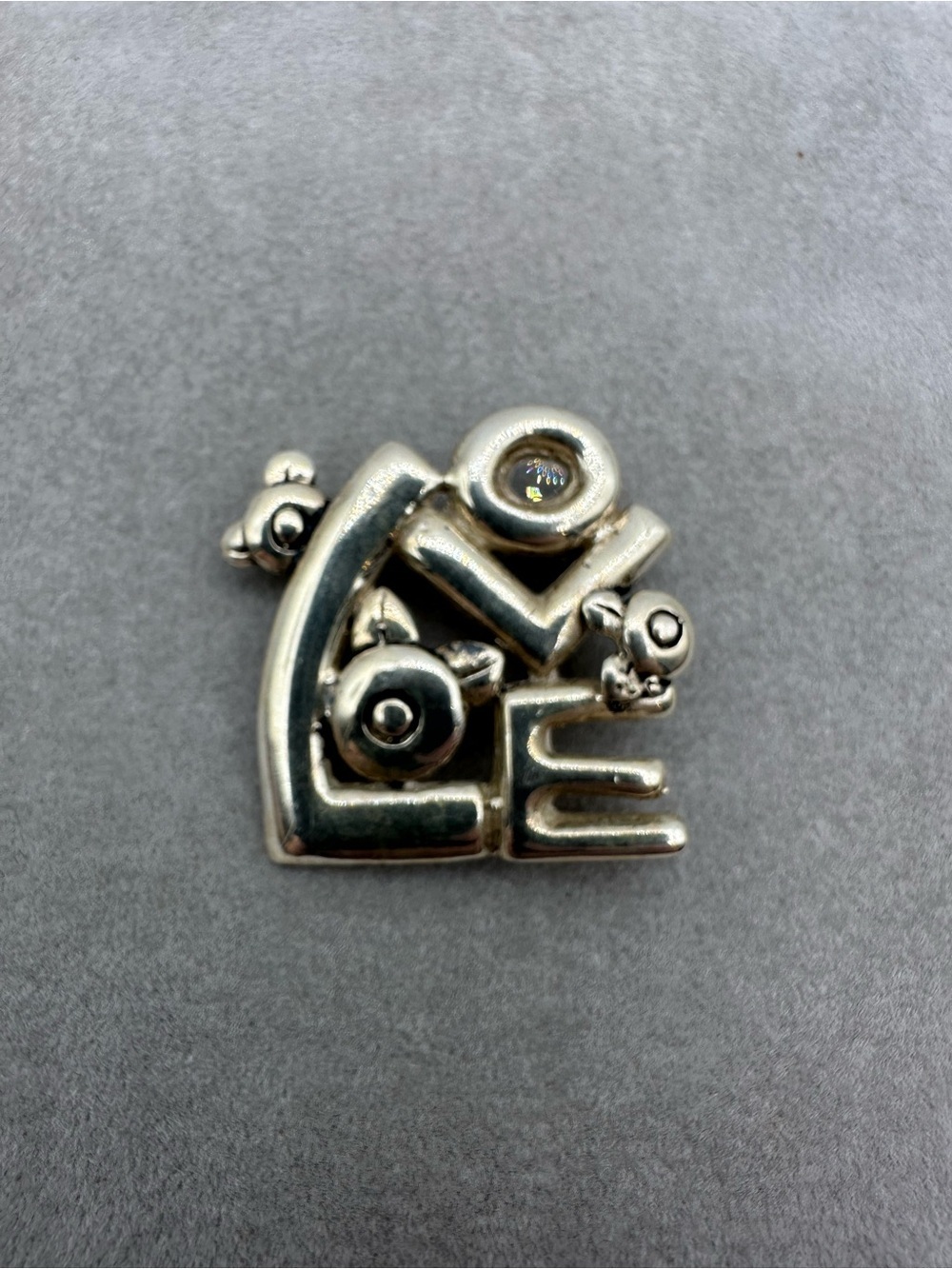 925 Sterling Silver LOVE Brooch Pin Romantic Statement Jewelry